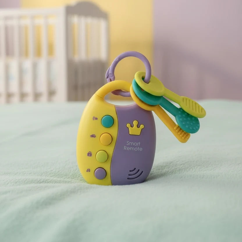 Huanger Smart Remote Car Keys Teether Toy with Light & Music Baby