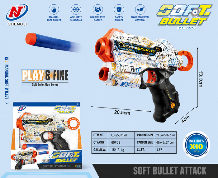 Soft Bullet Attack Toy Blaster Gun Set