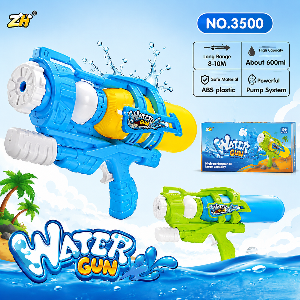 High-Performance Water Gun – 8–10M Long Range Water Blaster with 600ml Capacity, Safe ABS Plastic, and Powerful Pump System for Kids Age 3+