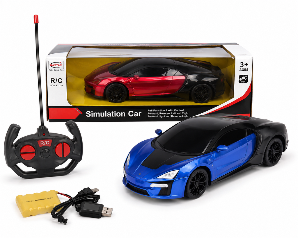 1:24 Scale RC Sports Car – Rechargeable Remote Control Simulation Racing Car