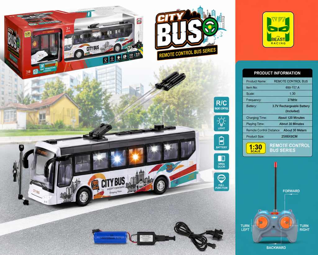 Remote Control City Bus Toy – Realistic RC Bus Vehicle for Kids