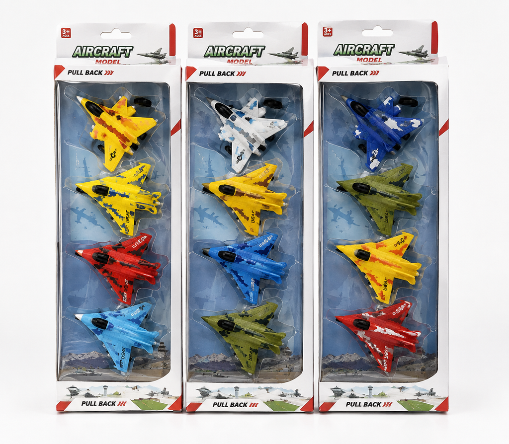 Pull Back Fighter Jet Toy Set – Colorful Aircraft Models for Kids