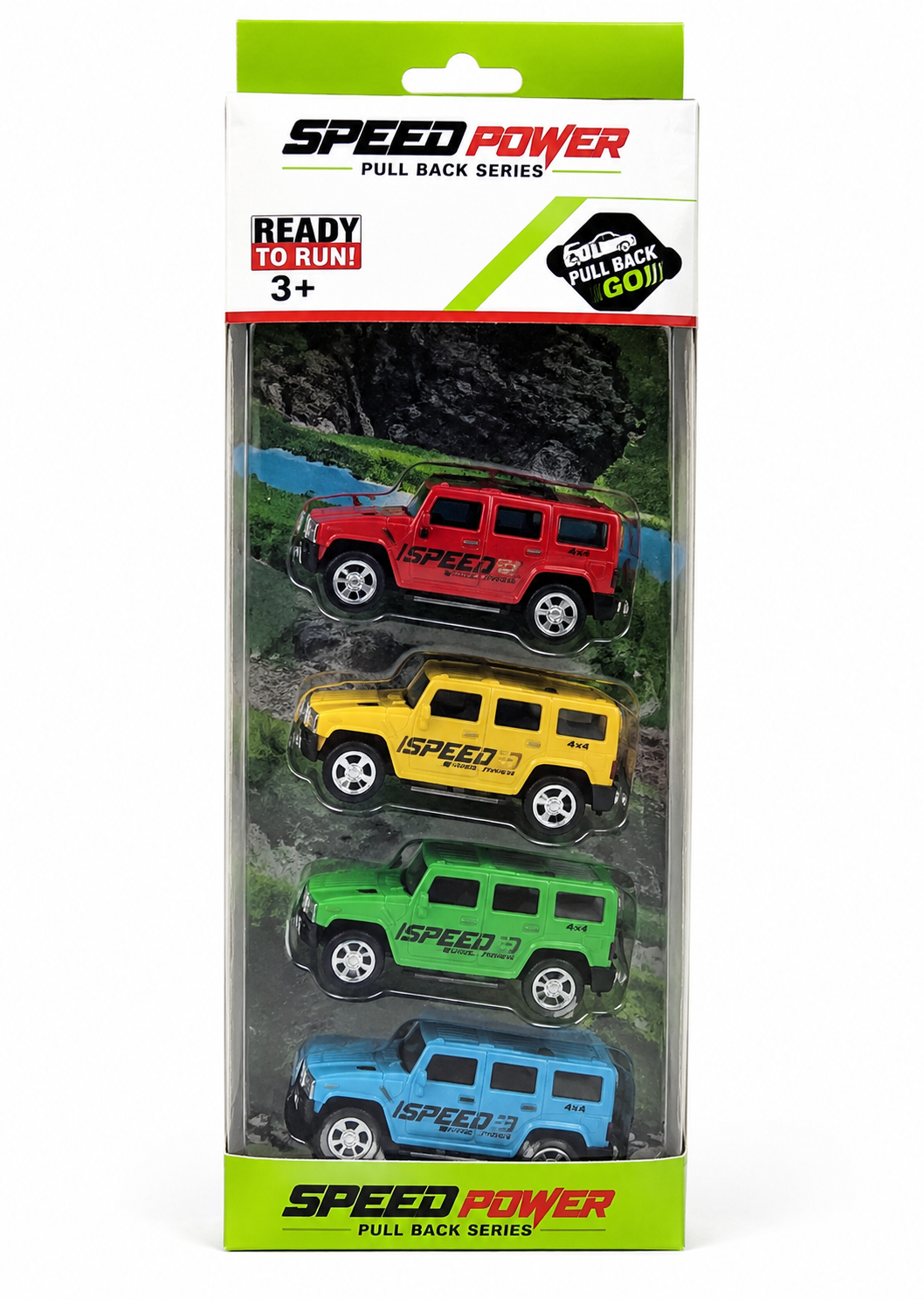 Speed Power Pull Back 4x4 SUV Toy Set – 4 Colorful Cars for Kids