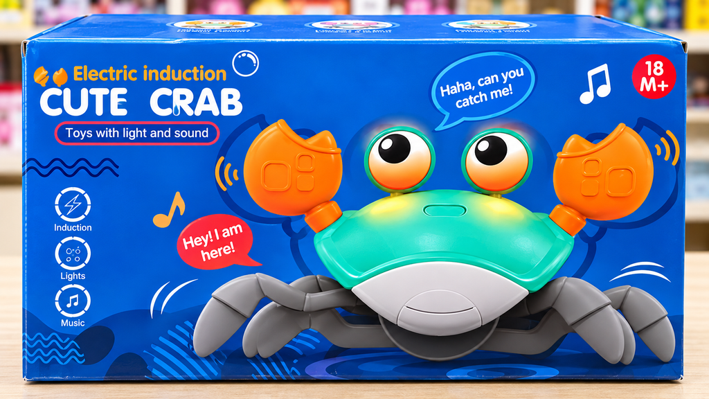 Interactive Crawling Cute Crab Toy with Electric Induction, Lights & Music (18M+)