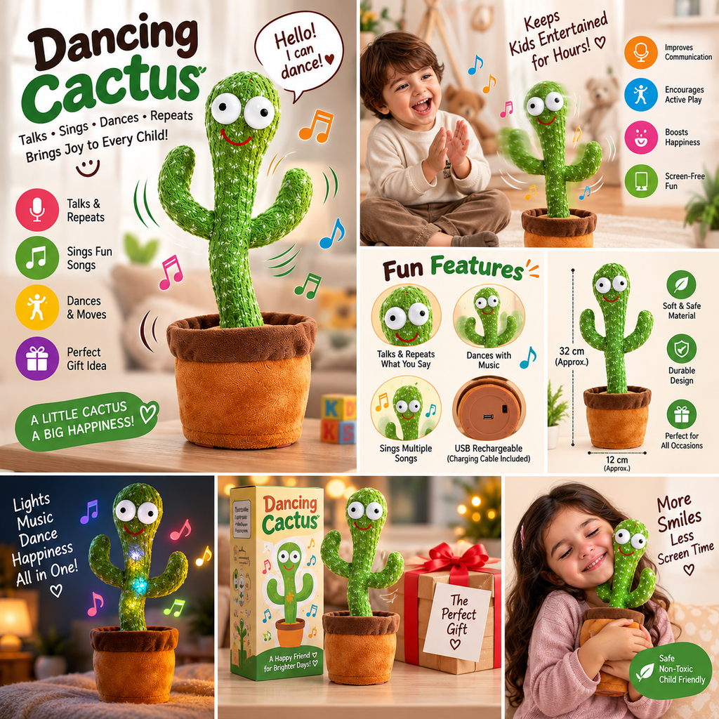 Dancing Talking Cactus Toy with USB Charge