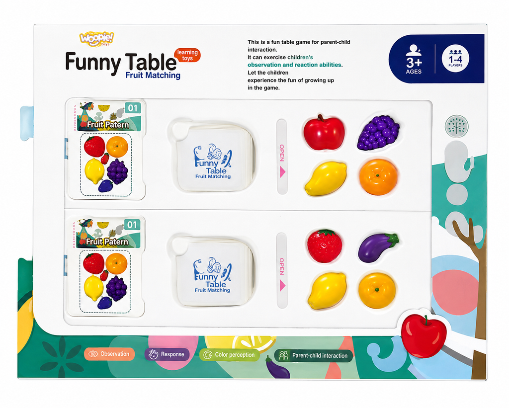 Funny Table Fruit Matching Game for Kids – 1–4 Players Educational Toy