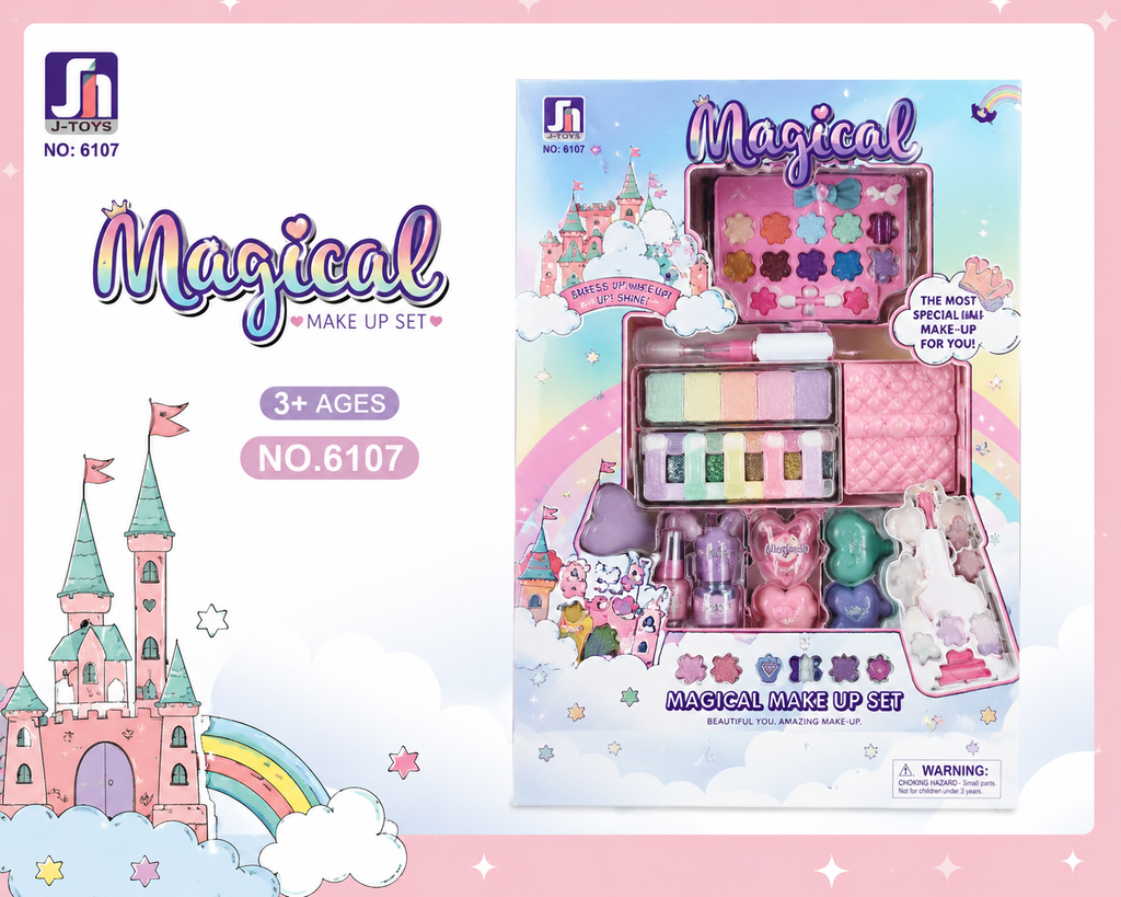 Magical Make Up Set for Kids | Portable Pretend Play Beauty Kit with Makeup Case & Accessories
