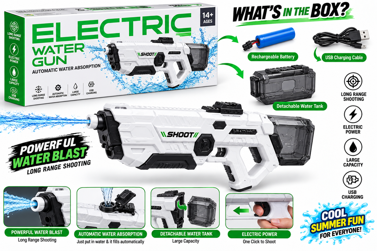 XP5 Electric Water Gun – Rechargeable Outdoor Water Blaster for Kids