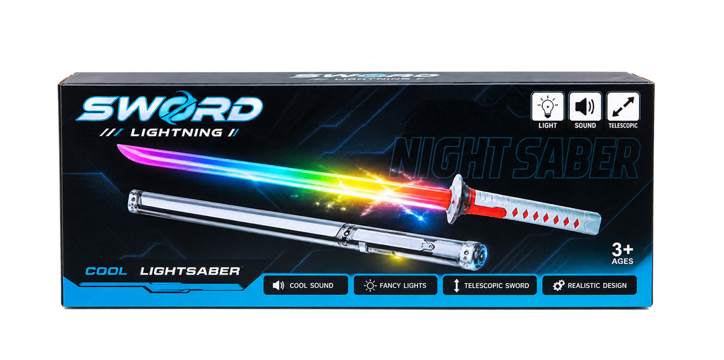 SWORD Light Saber Toy with Sound, Light & Vibration | Multicolor Optical Fiber Sword for Kids