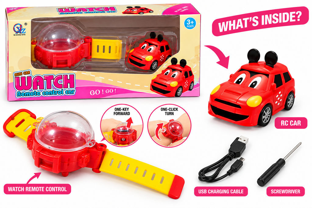 Mini Car Watch – Remote Control Car | 2-in-1 Wrist Watch Racing Toy for Kids