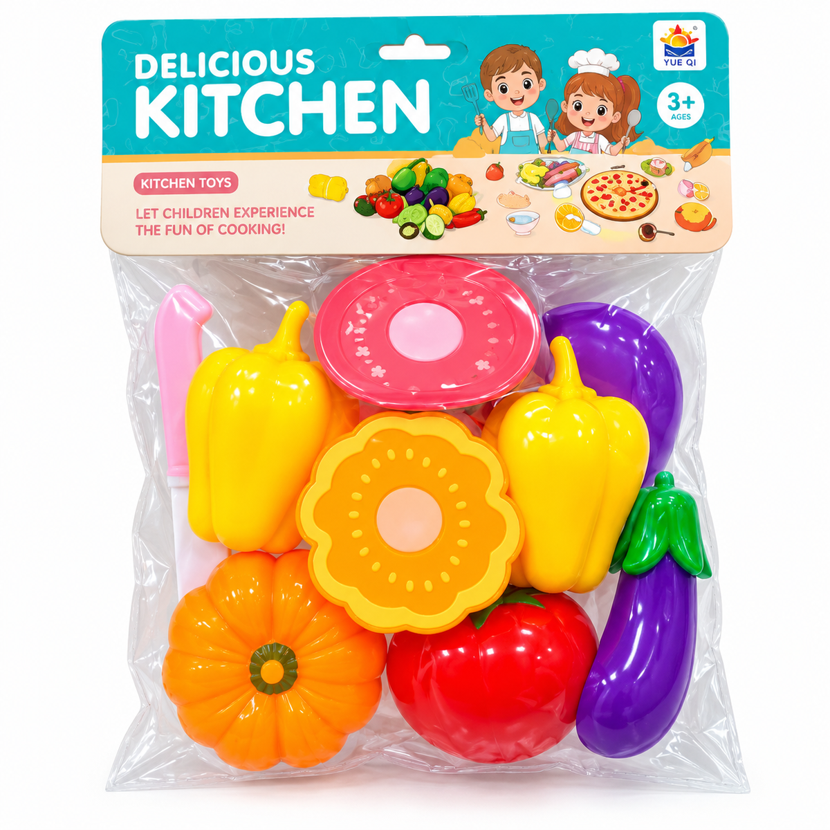 Delicious Kitchen Toy Set for Kids | Pretend Cooking & Cutting Fruits & Vegetables Set
