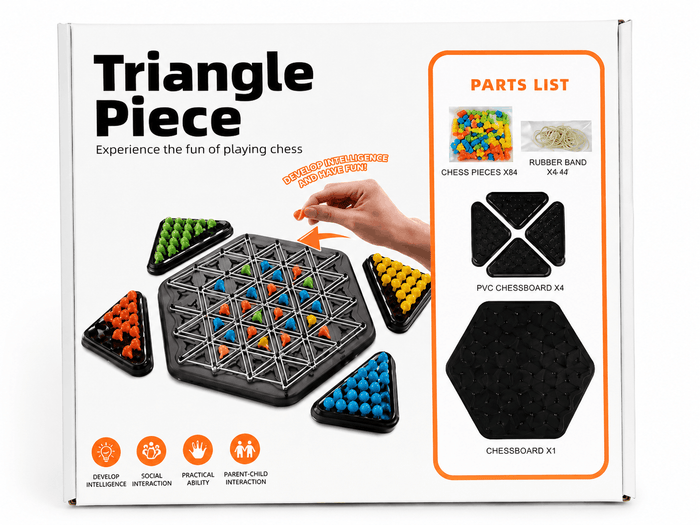 Triangle Piece Board Game – Strategic Multi-Player Geometric Chess and Puzzle Toy for Kids and Families
