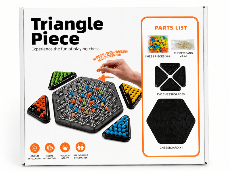 Triangle Piece Board Game – Strategic Multi-Player Geometric Chess and Puzzle Toy for Kids and Families