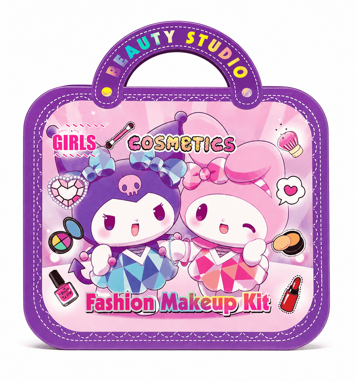 Girls Cosmetics Fashion Makeup Kit – Beauty Studio Portable Toy Vanity Case with Pretend Play Accessories