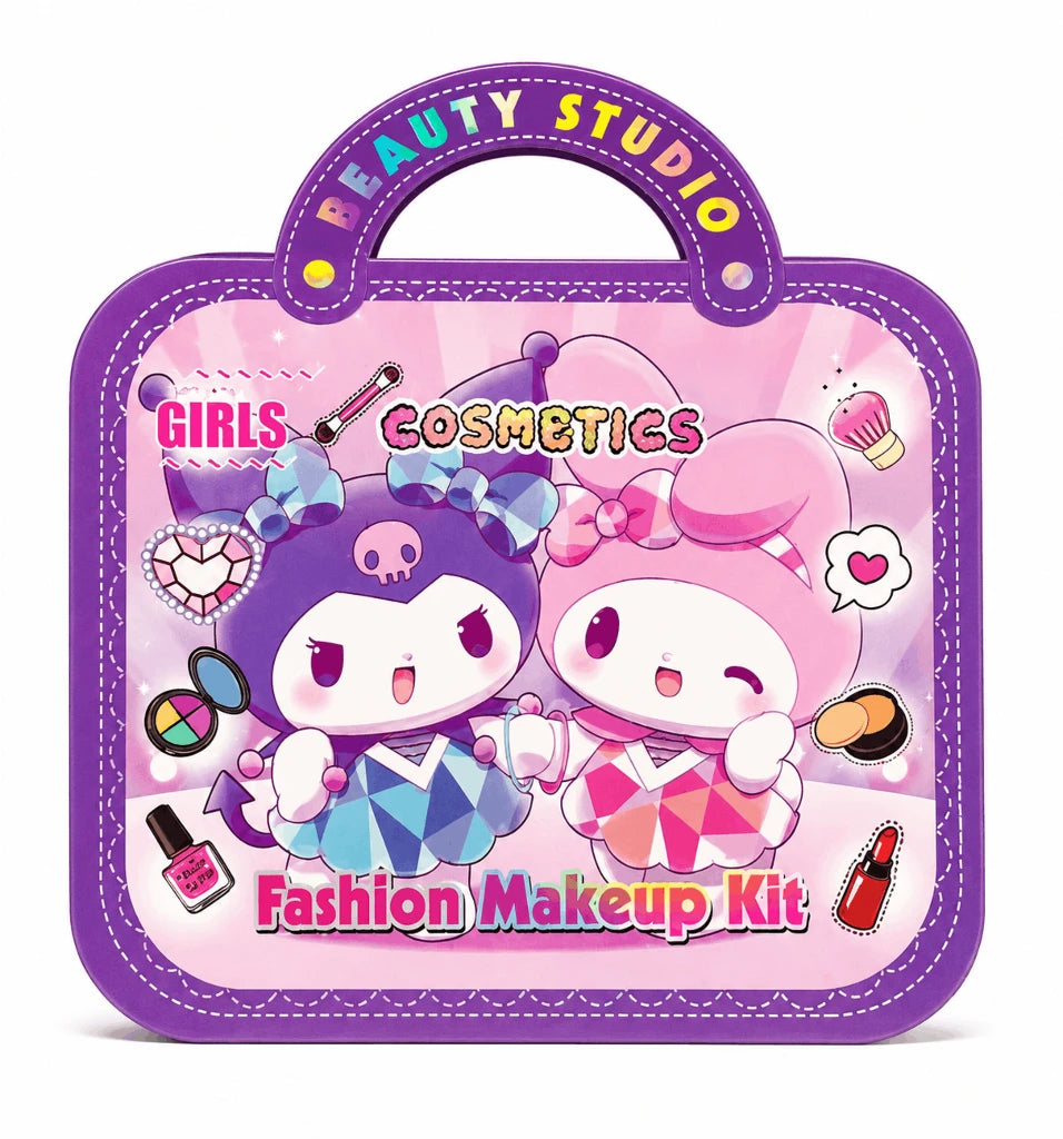 Girls Cosmetics Fashion Makeup Kit – Beauty Studio Portable Toy Vanity Case with Pretend Play Accessories