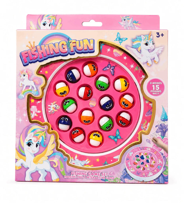 Fishing Fun Magical Fishing Game – Electronic Rotating Board Game with 15 Colorful Balls, Music, and Lights for Kids (3+ Years)