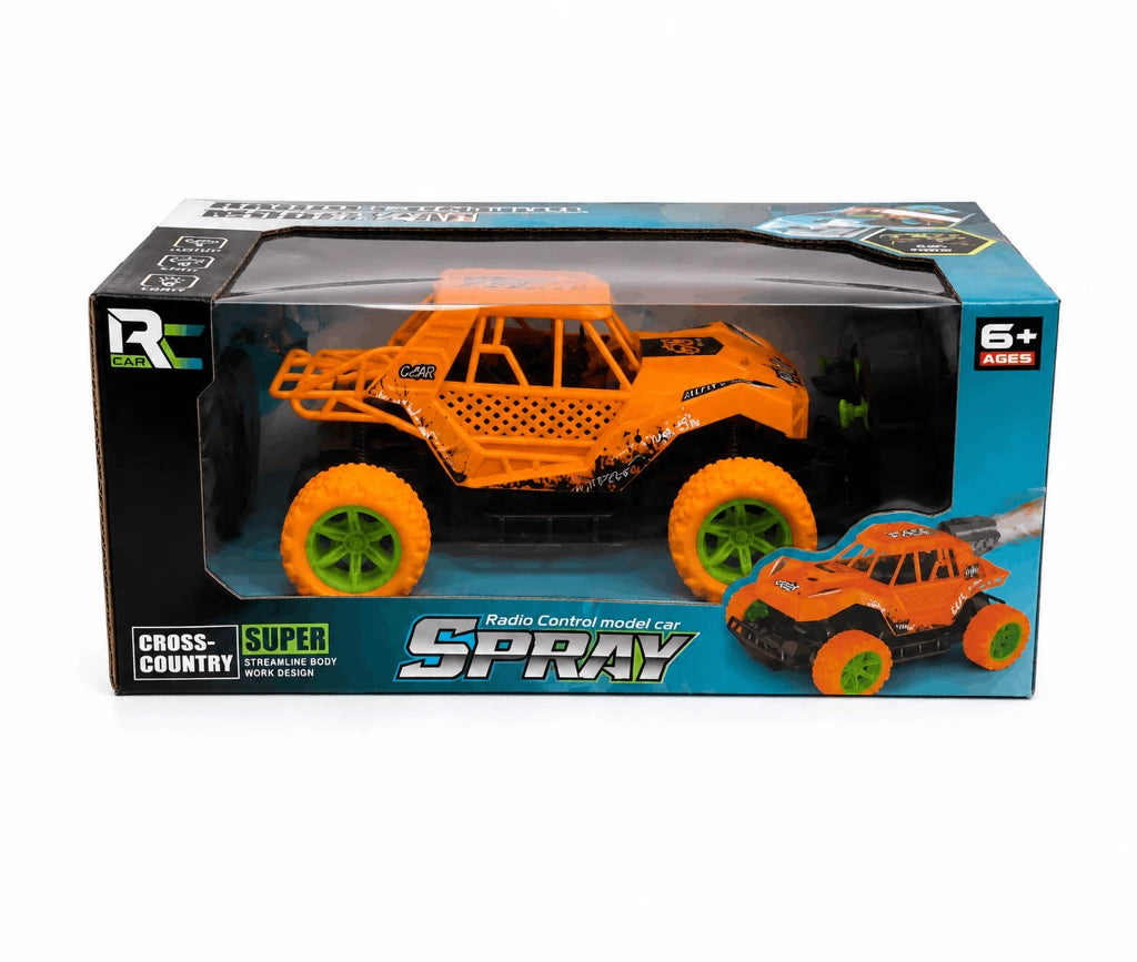 Cross-Country Spray RC Monster Truck – 6+ Radio Control Off-Road Racing Car with Exhaust Smoke Simulation Effect