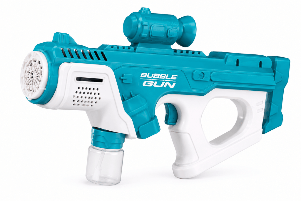 Science Fiction Bubble Gun – Porous Foaming Automatic Bubble Blaster with Music and Colorful LED Lights