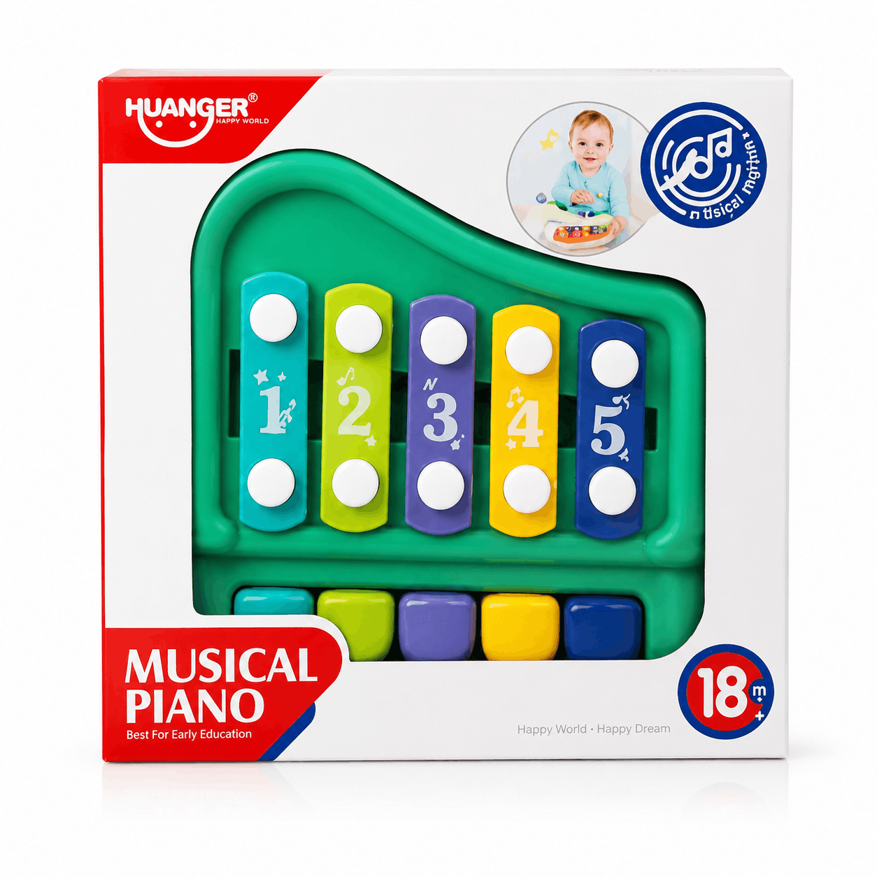 Huanger Musical Piano – Early Education Educational Xylophone & Piano Toy with Numbers and Colors for Toddlers (18+ Months)