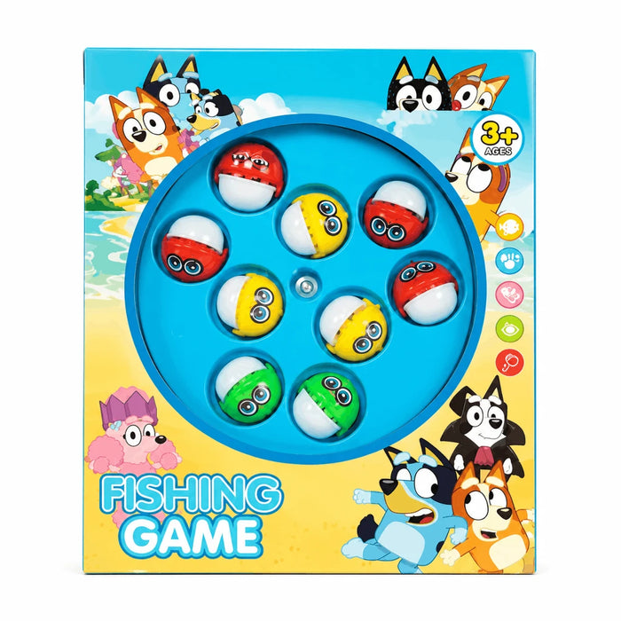 Bluey-Themed Rotating Fishing Game – Interactive Board Game with Colorful Catching Pieces for Kids (3+ Years)