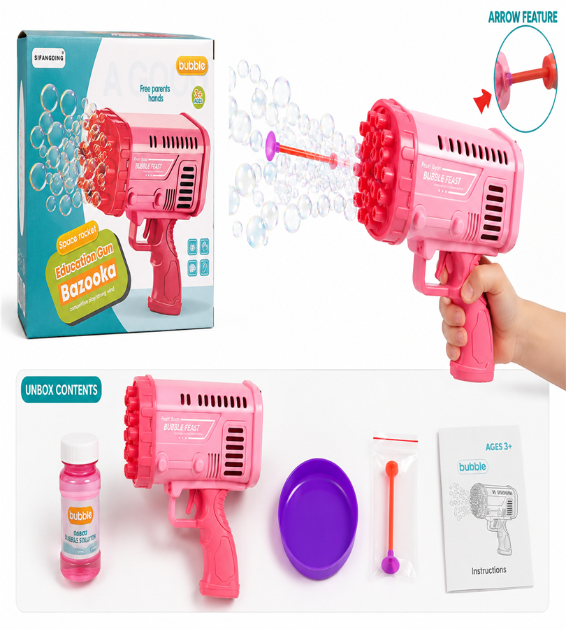 Bubble Bazooka Gun Blaster Toy