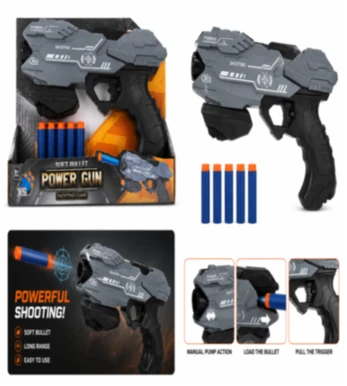 Soft Bullet Power Gun - Tactical Shooting Game Toy Blaster with Foam Darts