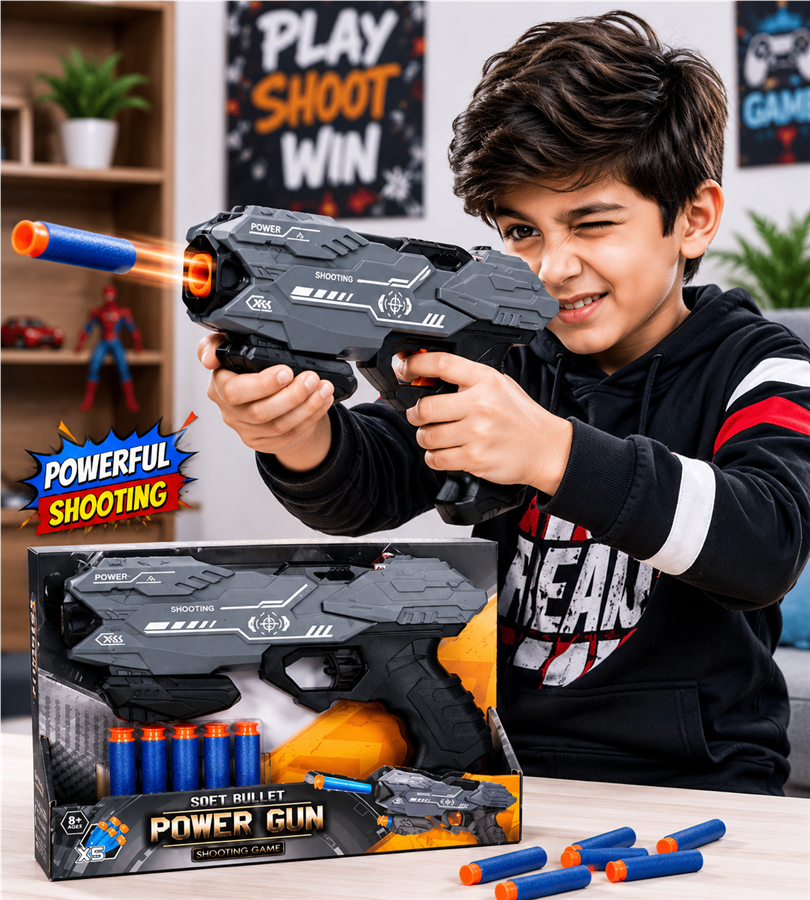 Soft Bullet Power Gun - Tactical Shooting Game Toy Blaster with Foam Darts