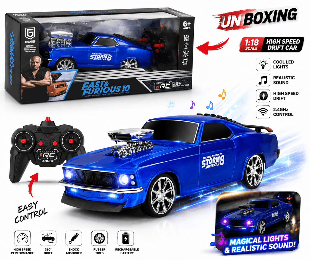 Yong Xing Toys Stunt Off-Road RC Car – 2.4 GHz Drift Lateral Dancing Remote Control Car with Spray and Stunt Wheel Drive (3+ Years)