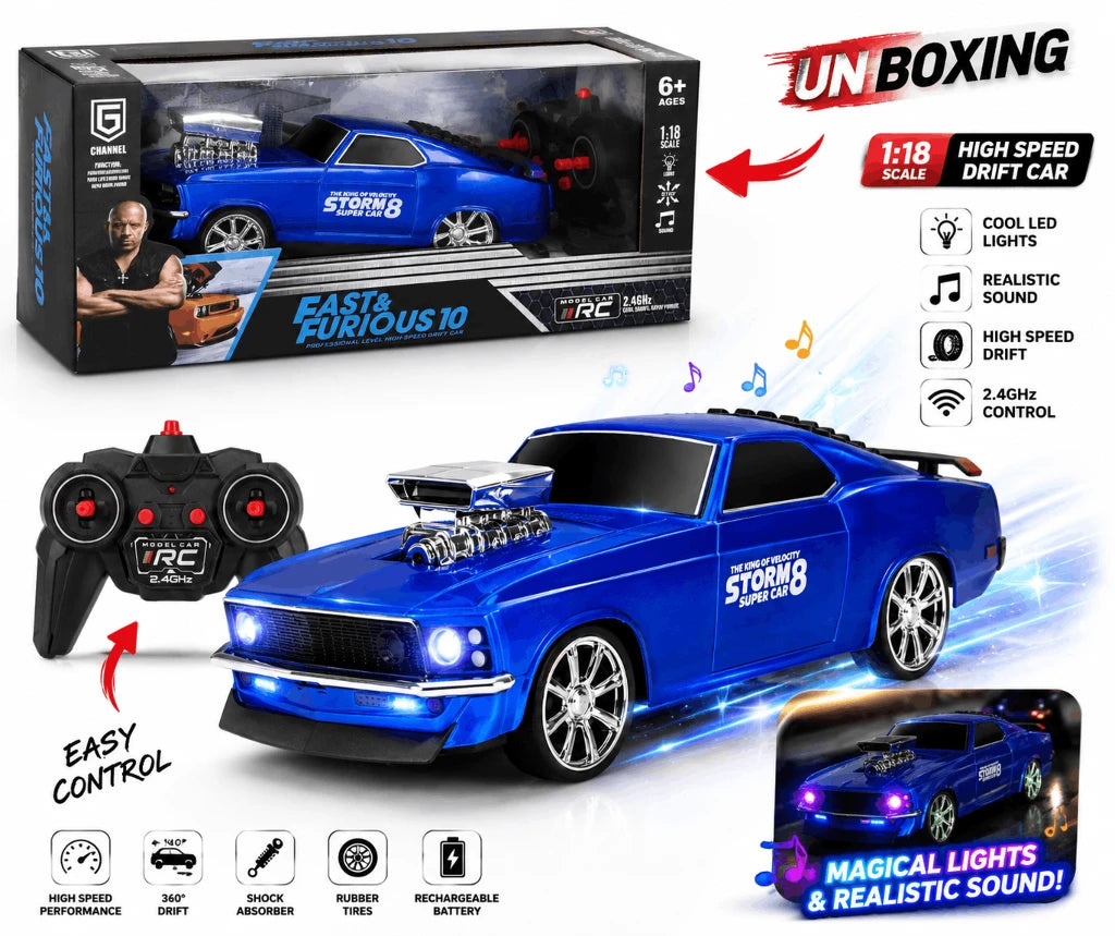 Yong Xing Toys Stunt Off-Road RC Car – 2.4 GHz Drift Lateral Dancing Remote Control Car with Spray and Stunt Wheel Drive (3+ Years)