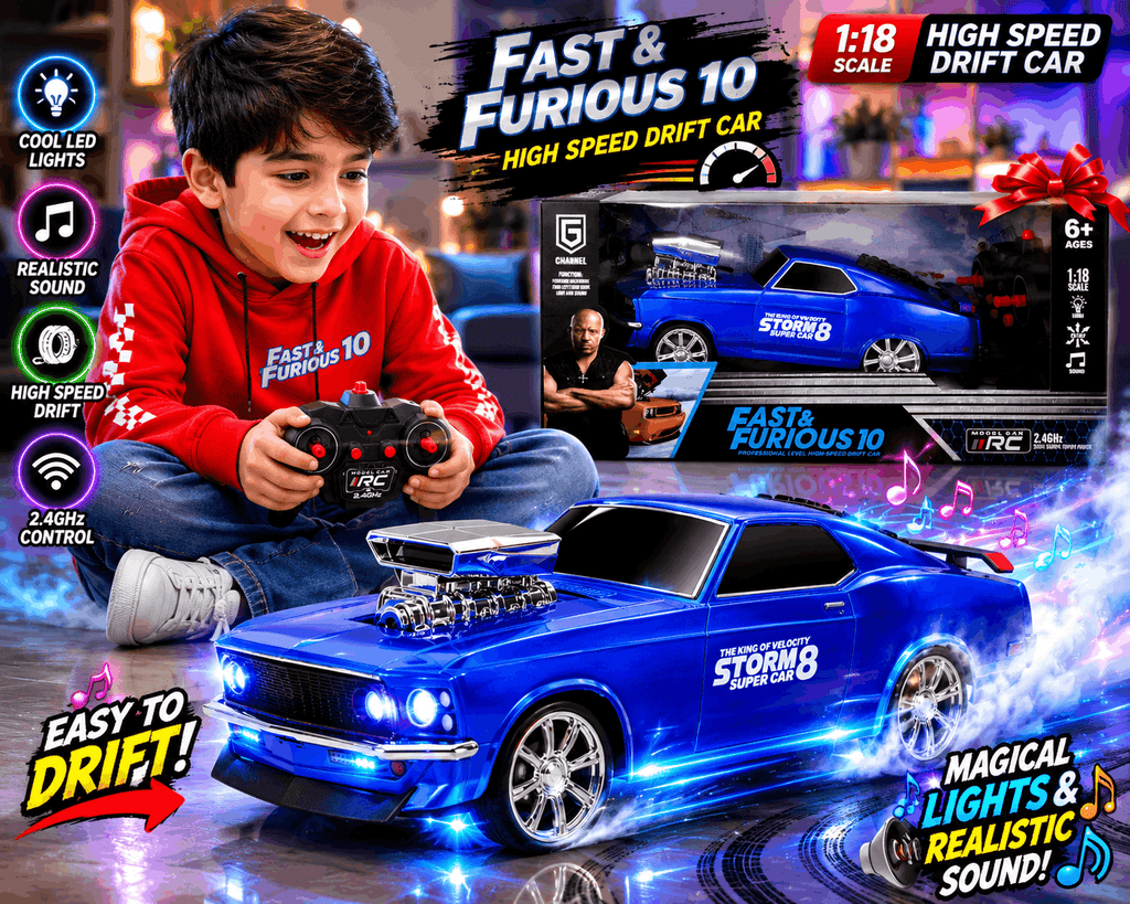 Yong Xing Toys Stunt Off-Road RC Car – 2.4 GHz Drift Lateral Dancing Remote Control Car with Spray and Stunt Wheel Drive (3+ Years)