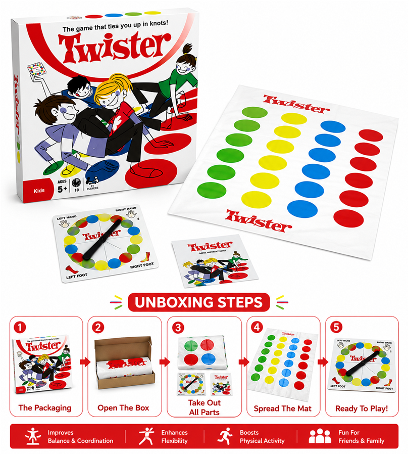 Twister Classic Family Board Game - The Game That Ties You Up in Knots