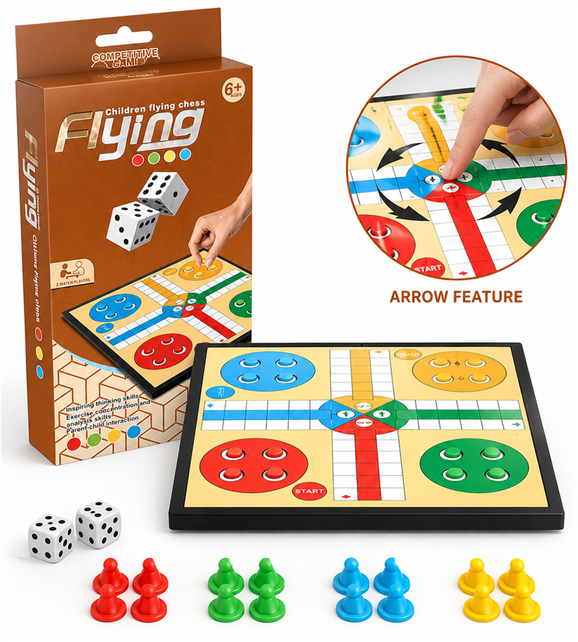 Children Flying LUDO- Competitive Board Game Educational Ludo Set for Kids