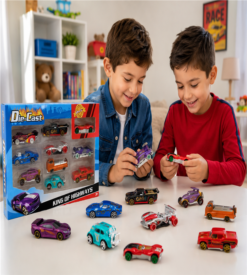 Die-Cast King of Highways - 10-Piece Metal Toy Car Collection Gift Set