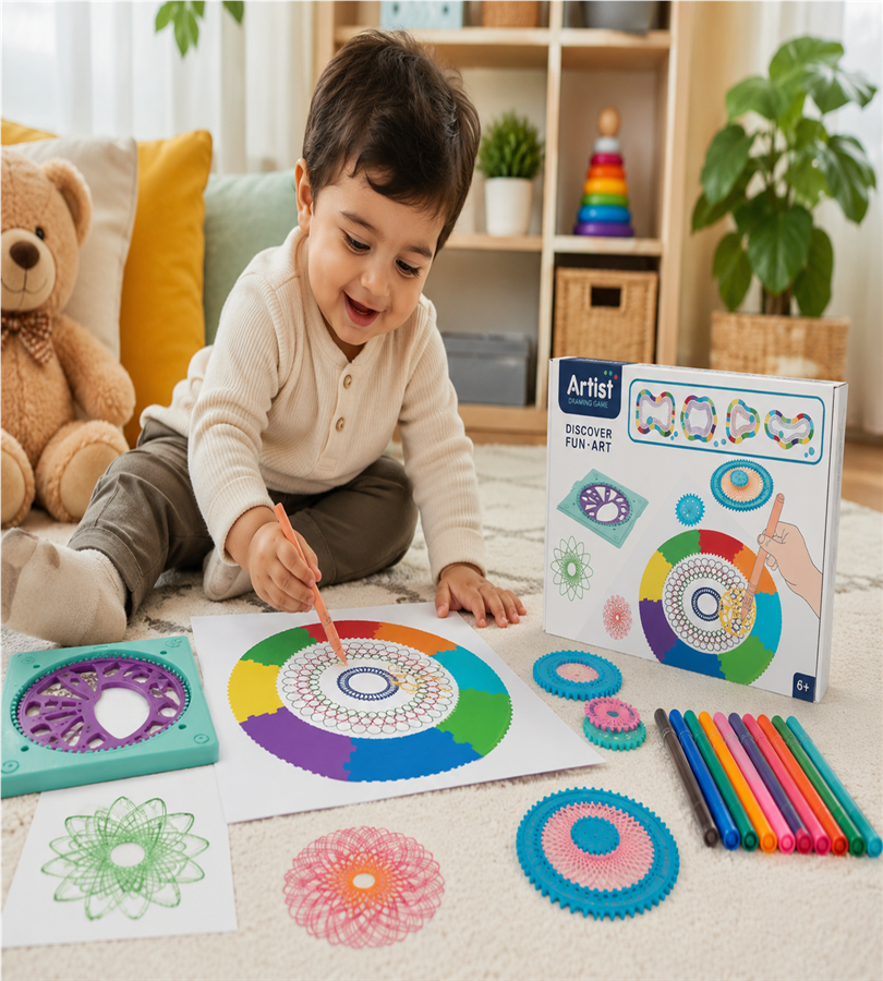 Artist Drawing Game - Discover Fun Art Spirograph Geometric Design and Drawing Kit for Kids