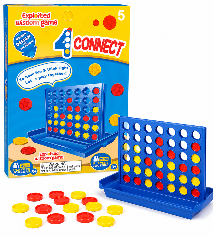 4 Connect Board Game for Kids & Family – Strategy Puzzle Game