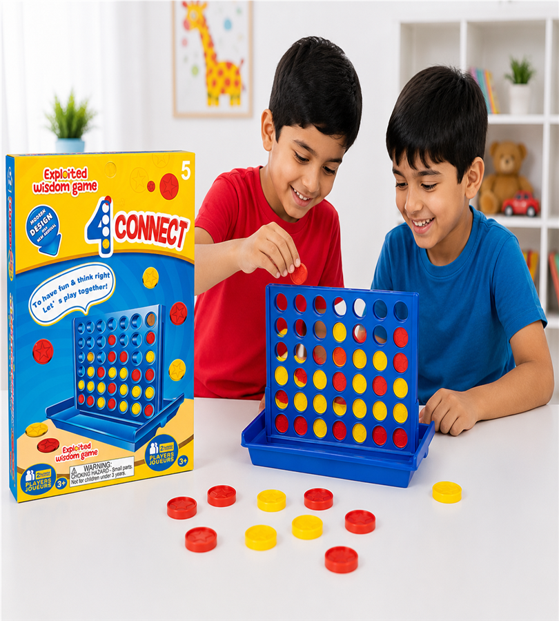 4 Connect Board Game for Kids & Family – Strategy Puzzle Game