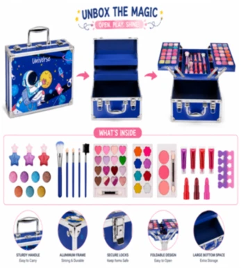 Universe Theme Aluminum Storage Briefcase – Kids Space-Themed Carry Case with Metal Latches and Handle