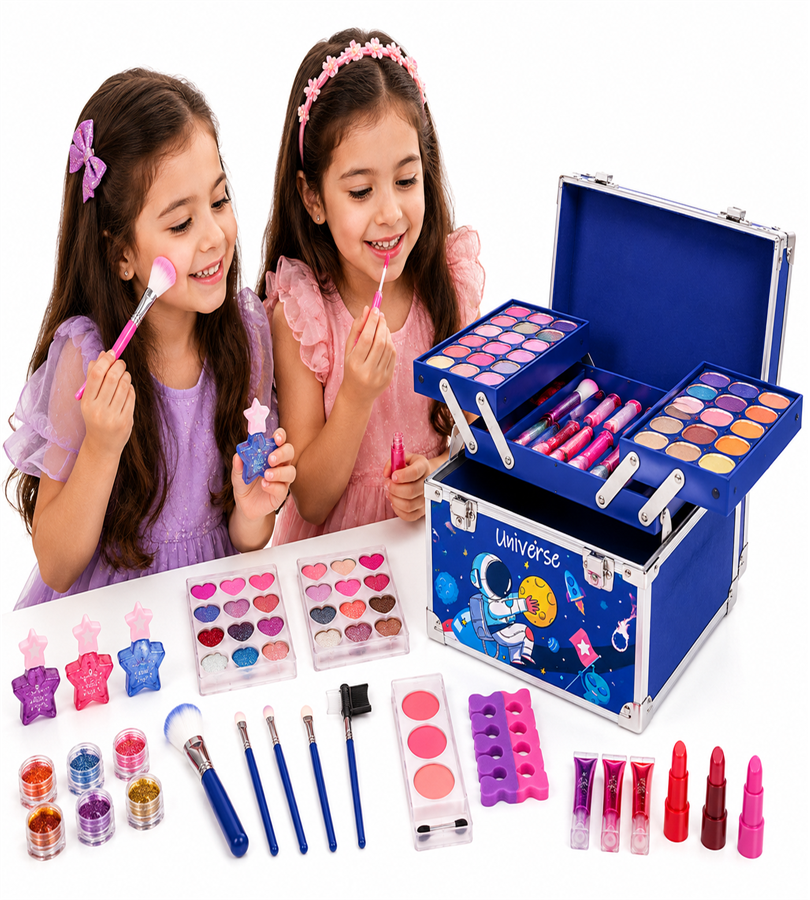 Universe Theme Aluminum Storage Briefcase – Kids Space-Themed Carry Case with Metal Latches and Handle