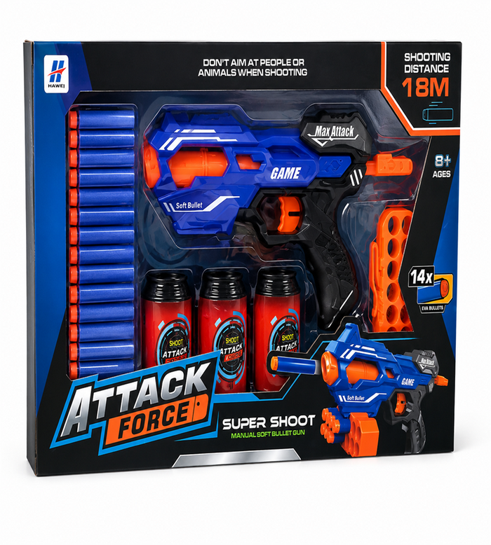 Attack Force Target Shooting Blaster Toy for Boys & Girls Age 8+