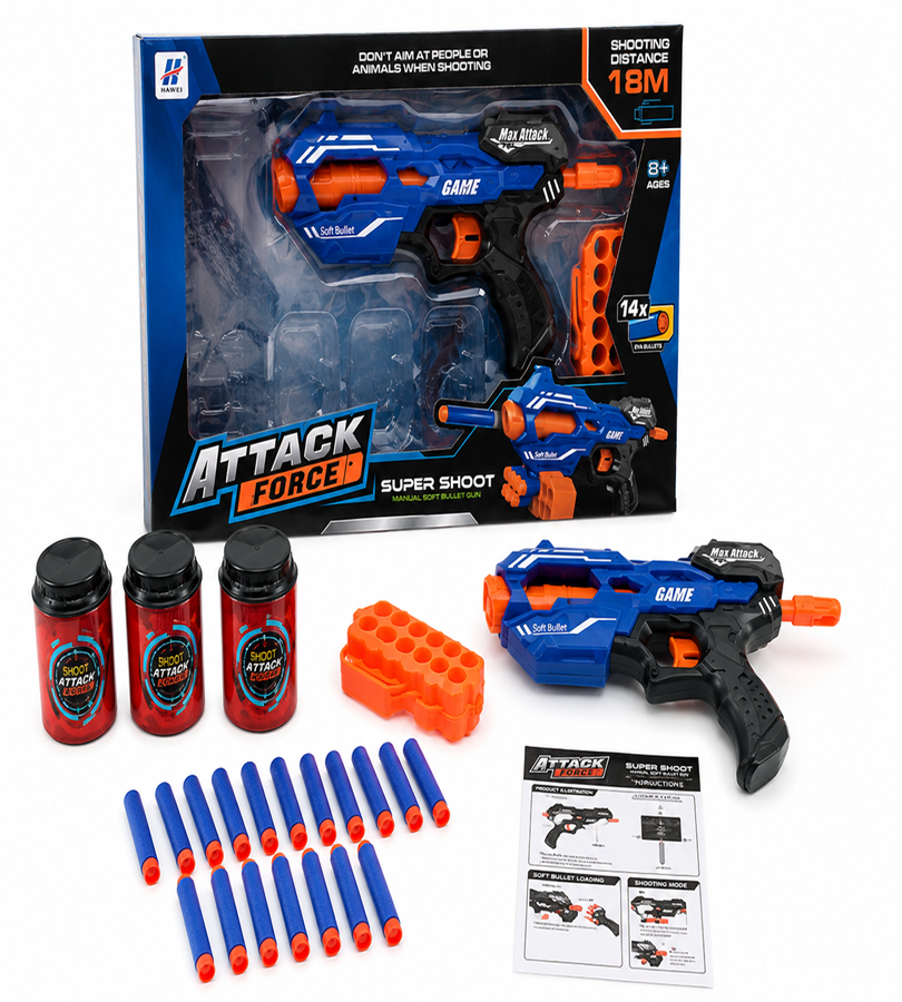 Attack Force Target Shooting Blaster Toy for Boys & Girls Age 8+