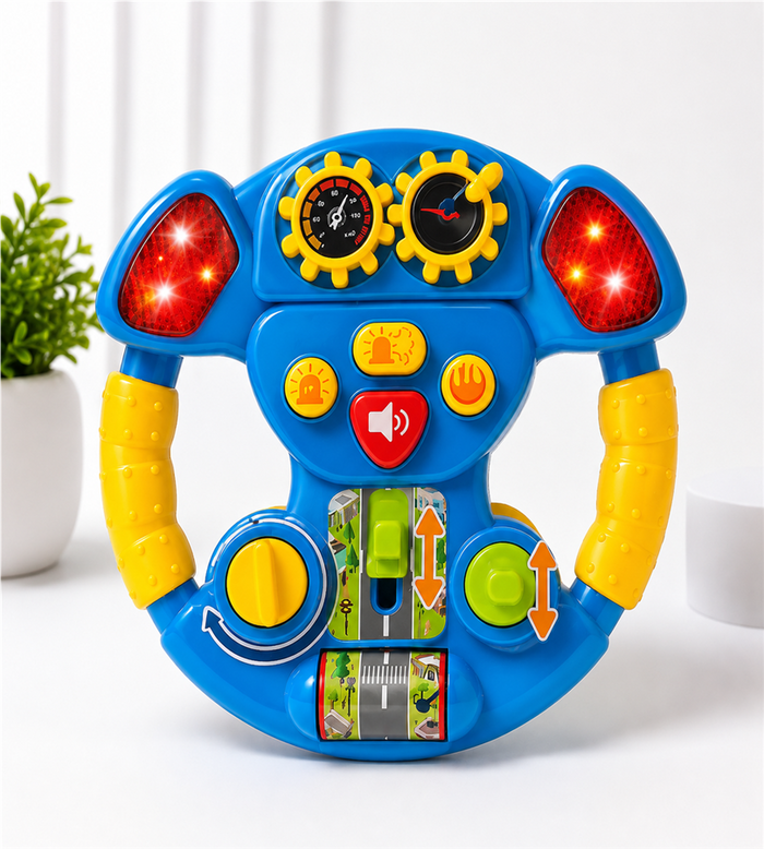 Steering Wheel Kids Musical Activity Toy with Lights, Sounds & Interactive Controls
