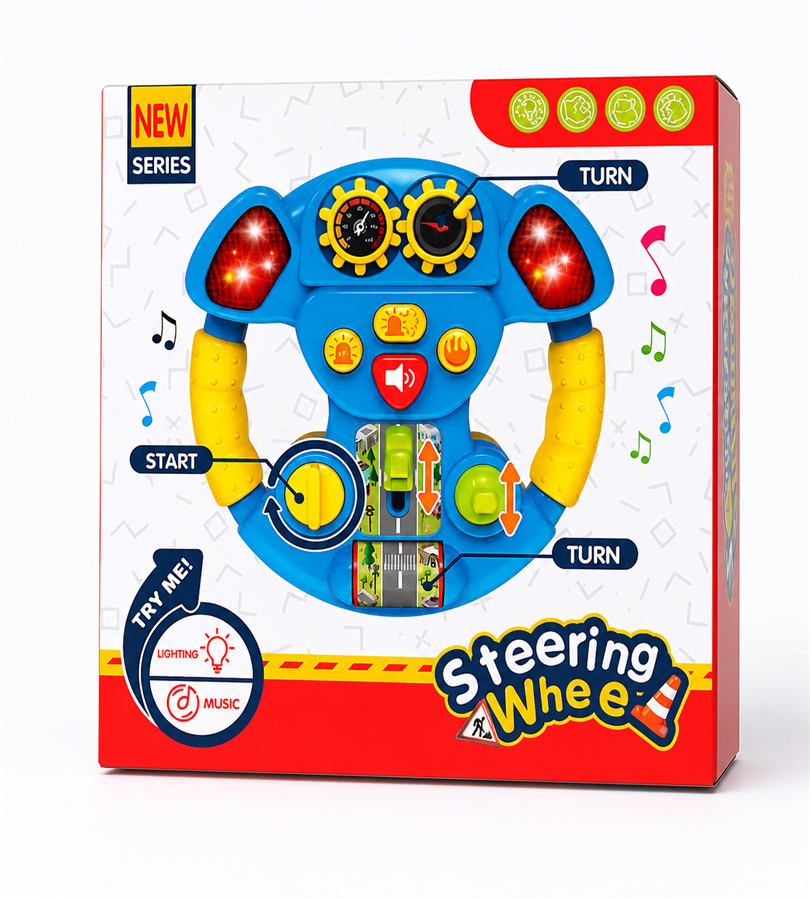 Steering Wheel Kids Musical Activity Toy with Lights, Sounds & Interactive Controls