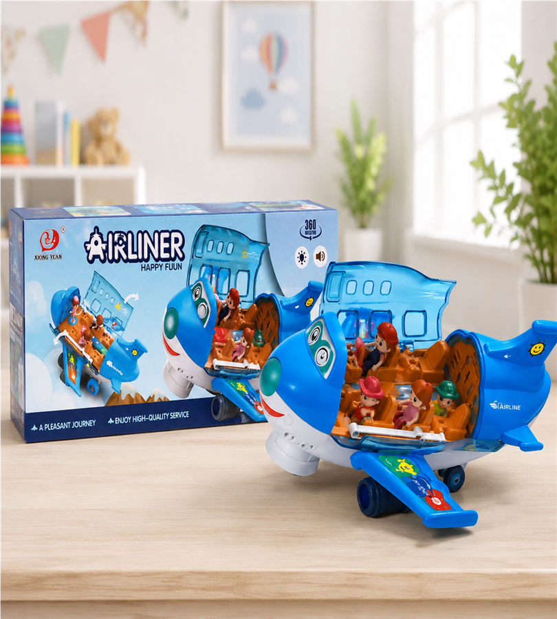 Kids Toy Airplane with Passenger Figures | Airliner Happy Fun Plane