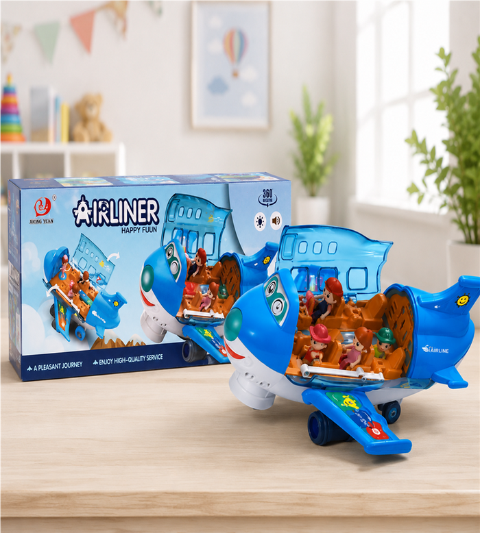 Kids Toy Airplane with Passenger Figures | Airliner Happy Fun Plane