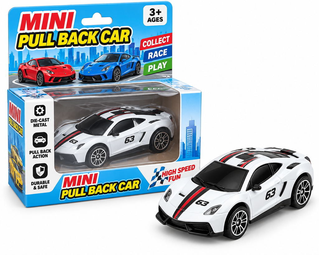 1 PCS Die-Cast Metal Car piece– 1:64 Scale Pull-Back Toy Car Collection