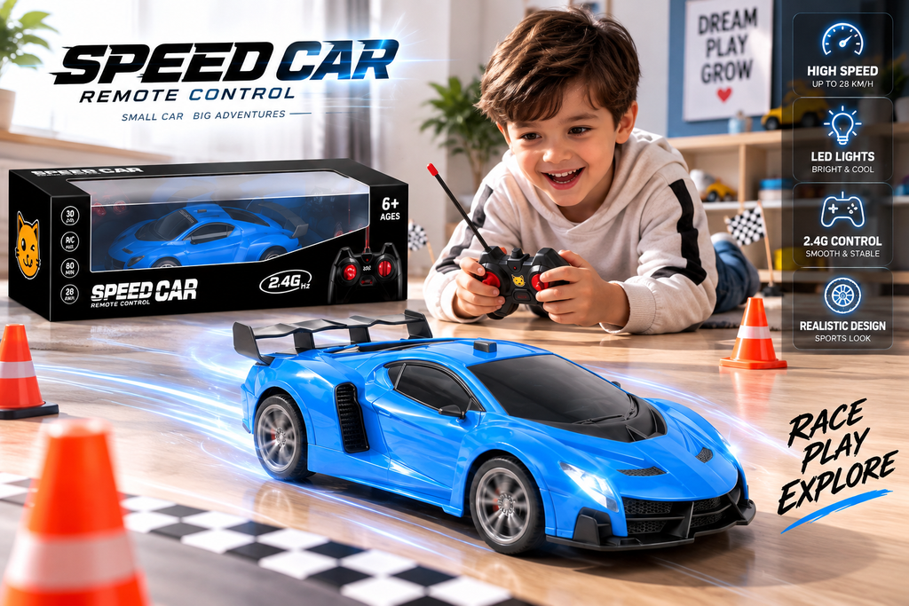 2.4GHz Remote Control Speed Car | Rechargeable RC Racing Sports Car with Controller