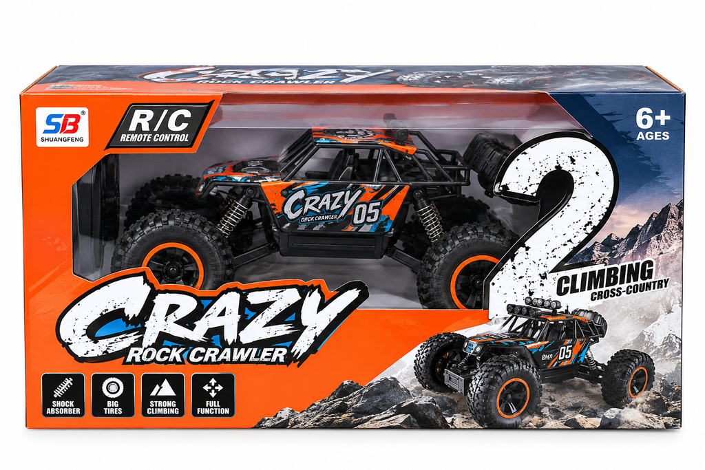 CRAZY Stunt Car 2.4GHz Remote Control | Double Side Drive RC Car with 360° Rotation & LED Lights