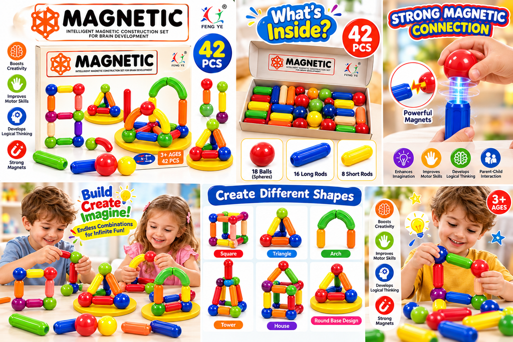 Magnetic Construction Set – 25 PCS Educational Building Toy for Kids