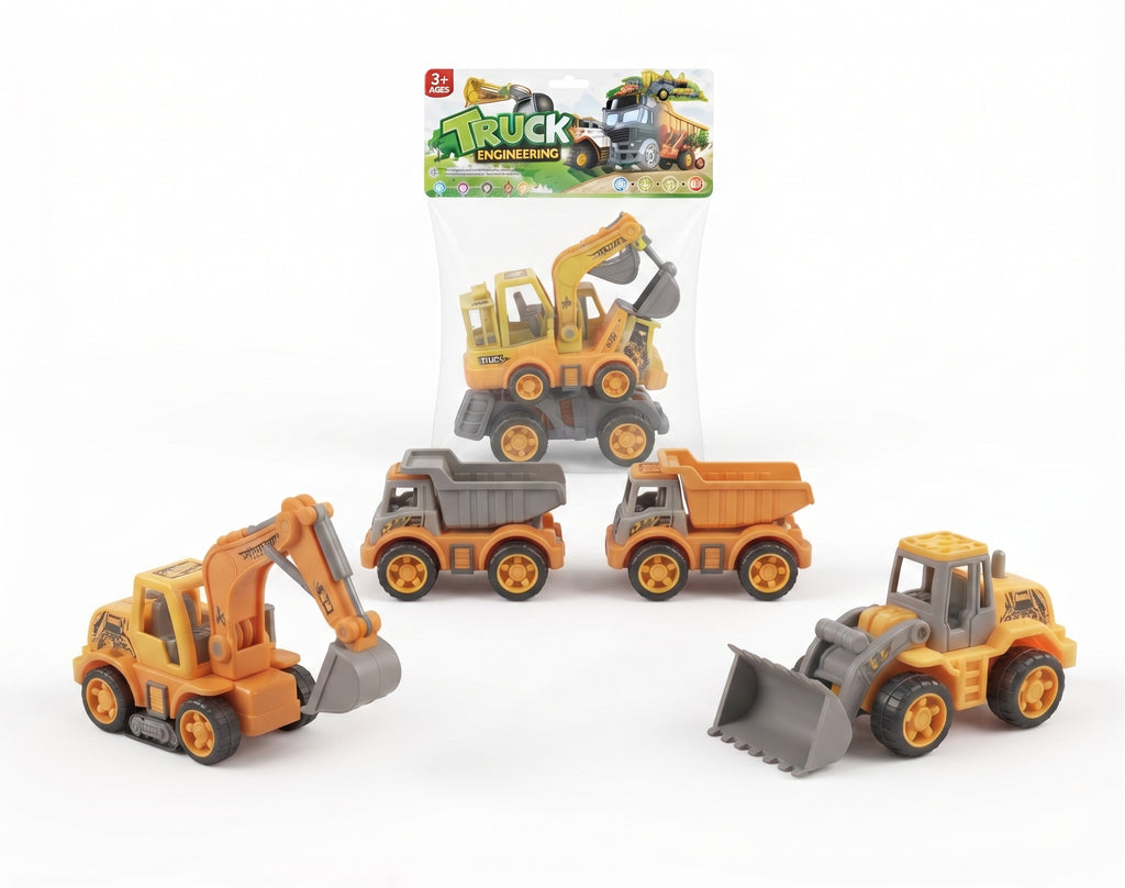 Truck Engineering Construction Vehicle Toy Set – Excavator & Loader Toys for Kids