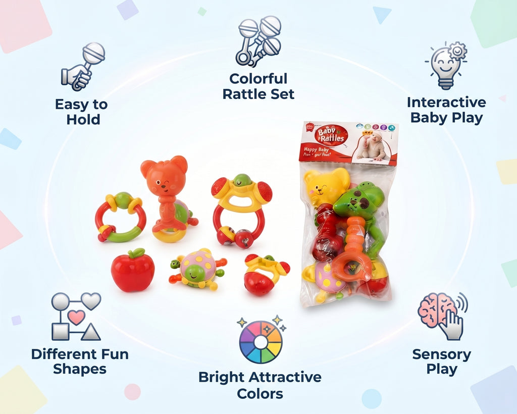 Colorful Baby Rattles Toy Set – Fun Sensory & Interactive Play Toys for Infants